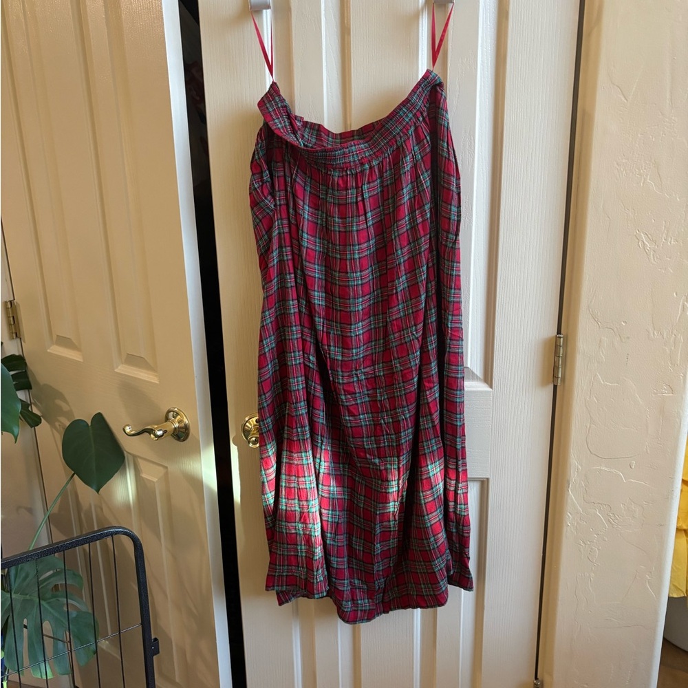 Vintage scotch plaid flannel long skirt